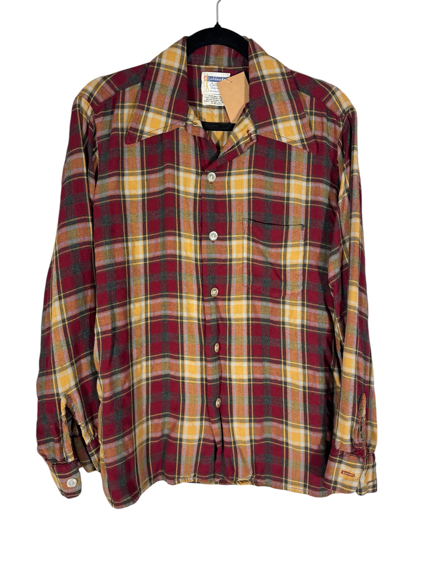 Vintage Wide Lapel Flannel by Golden Key 1970s