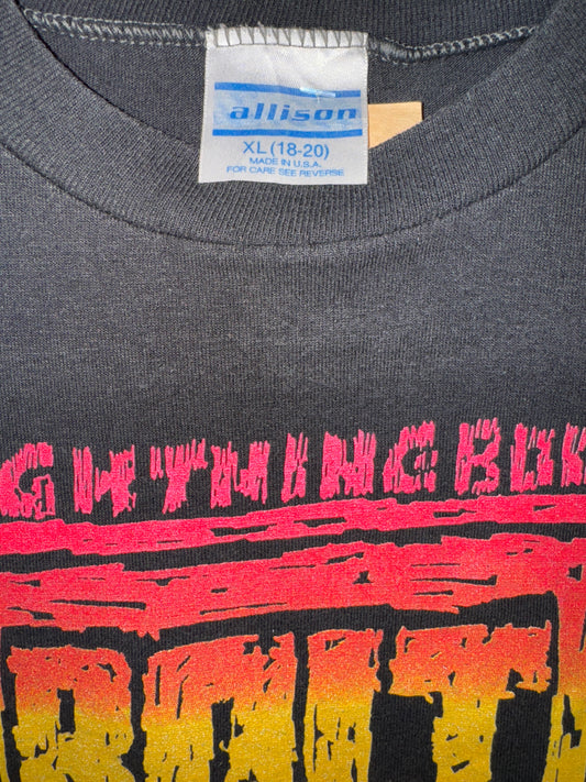 Vintage Shark Tee Neon Shark Lightning Bolt Attack