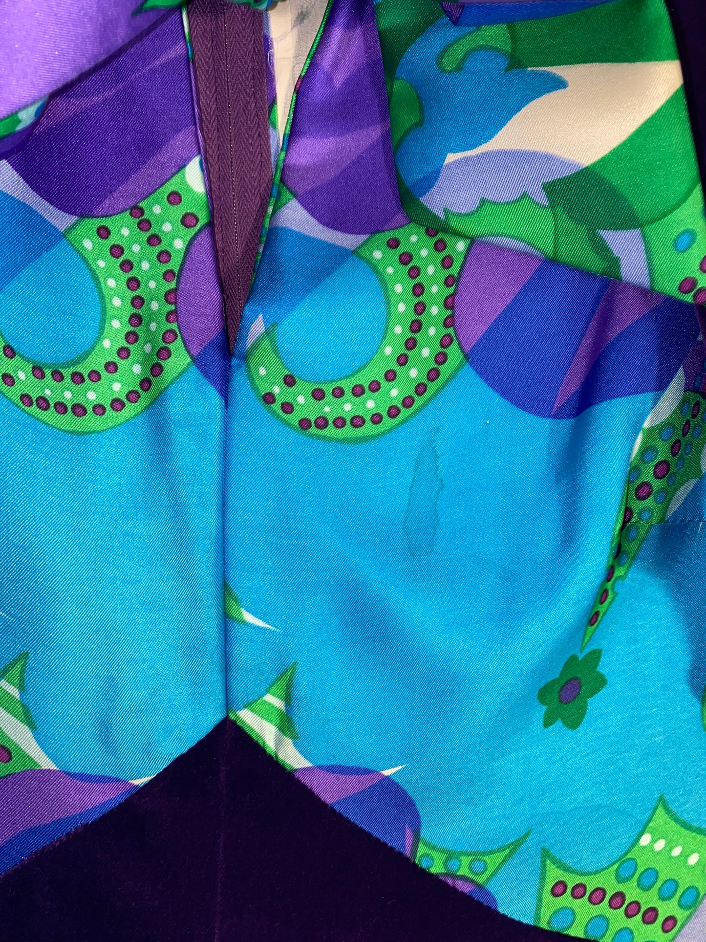 Vintage 1970s Psychedelic and Velvet Maxi Dress w Matching Coat