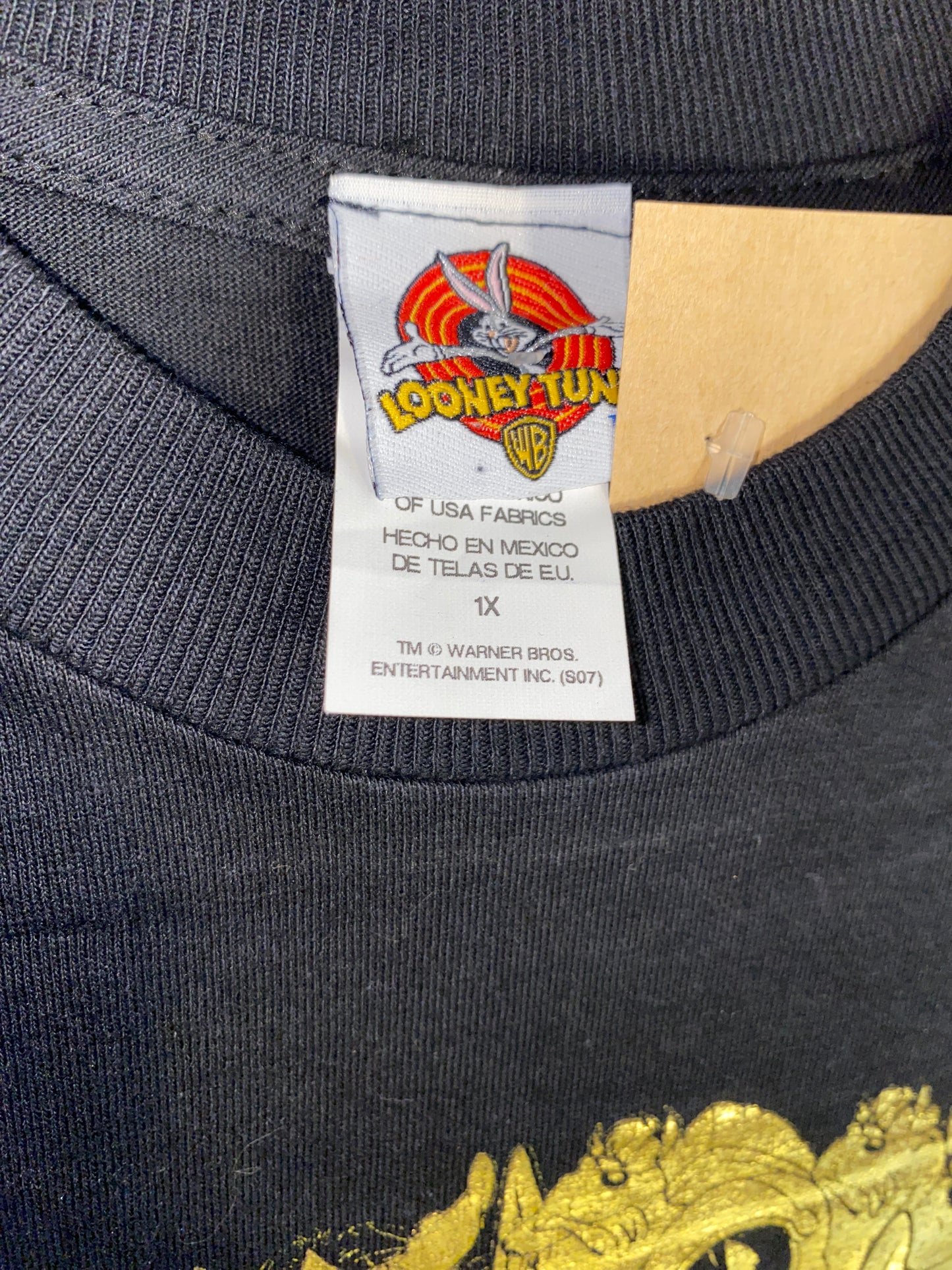 Warner Bros Looney Tunes Gold Skull Collage Shirt