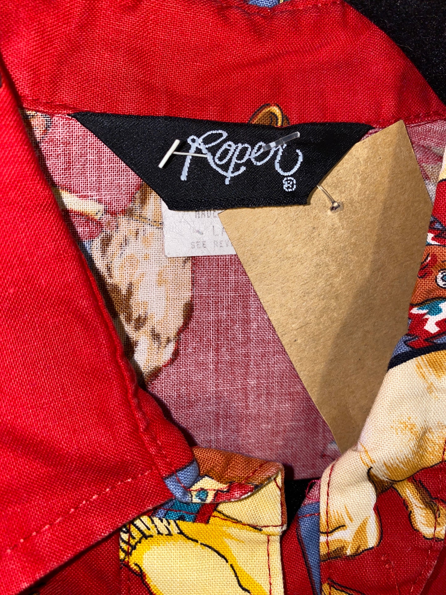 Vintage Roper Natives on Horses All Over Print Button Up