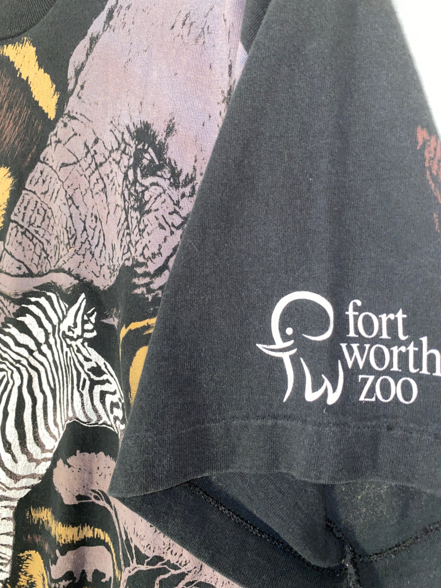 Vintage Zoo Shirt All Over Print Zebra Elephant Cheetah AOP