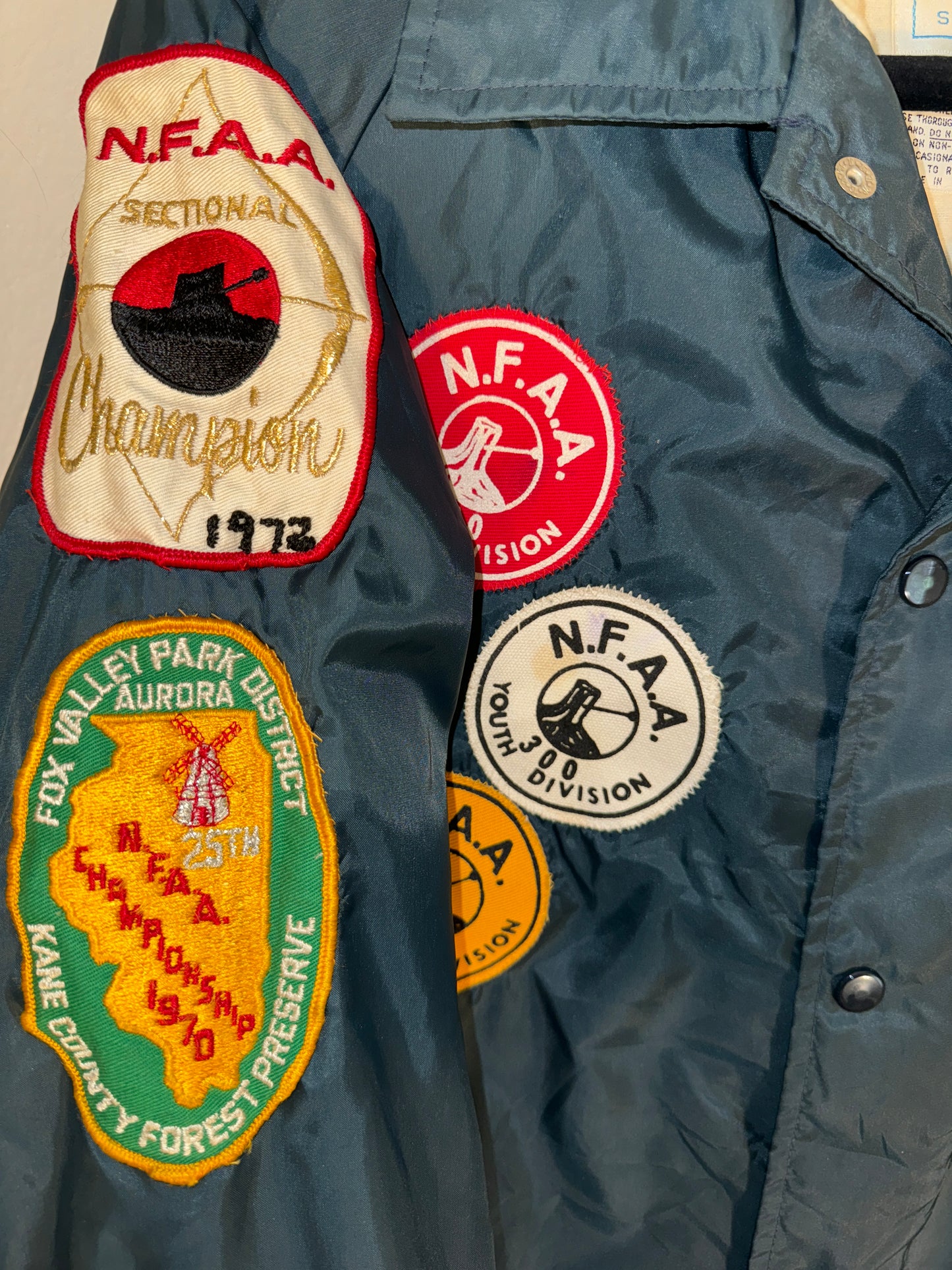 Vintage NFAA JAcket National Field Archery 1970s Satin Bomber