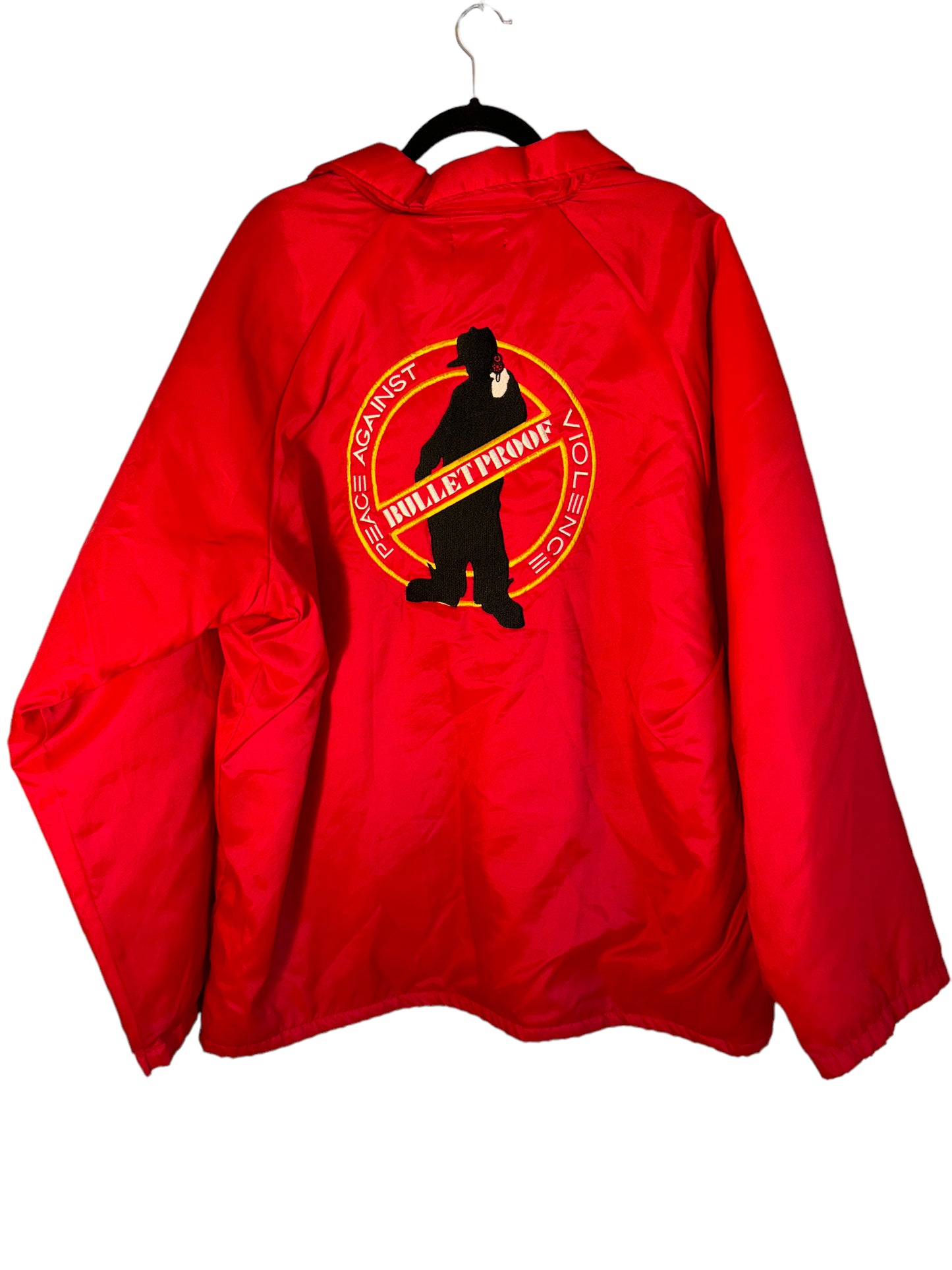 Vintage Hip Hop Jacket Bulletproof Peace Against Violence Rare Rap Jacket