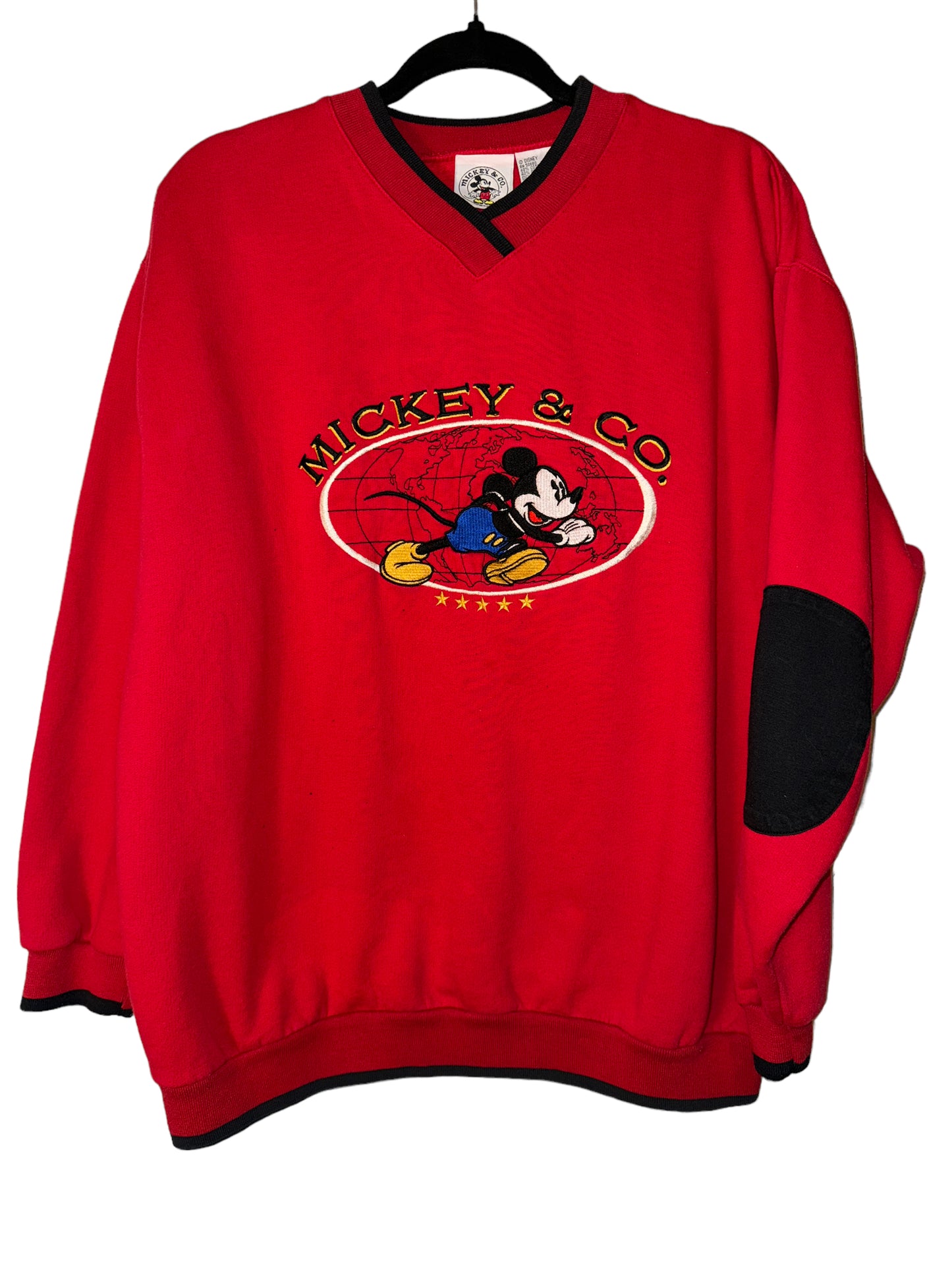 Vintage Mickey Mouse Sweatshirt With Elbow Patches