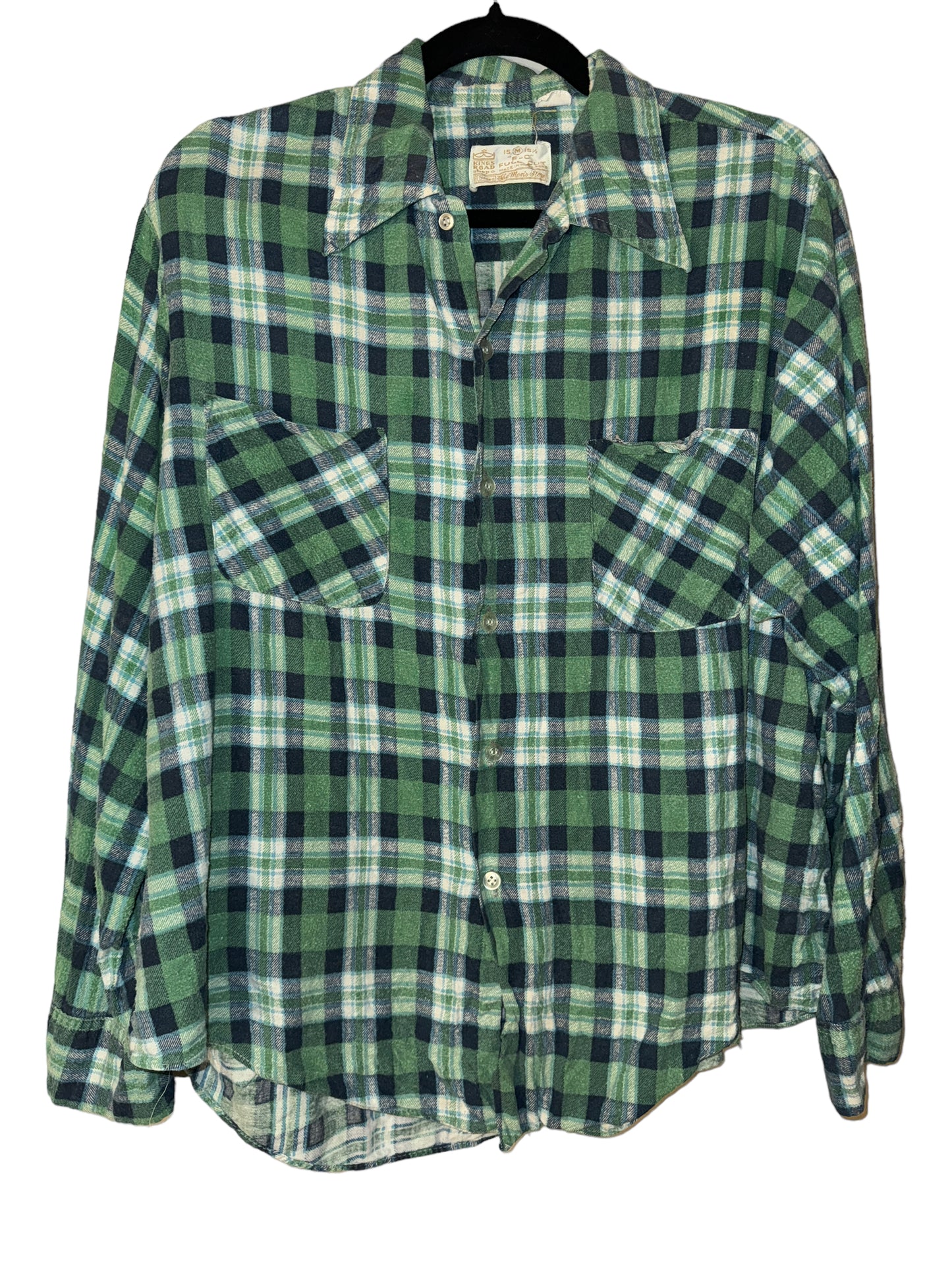 Vintage Flannel 1970s Wide Lapel Plaid Button Up
