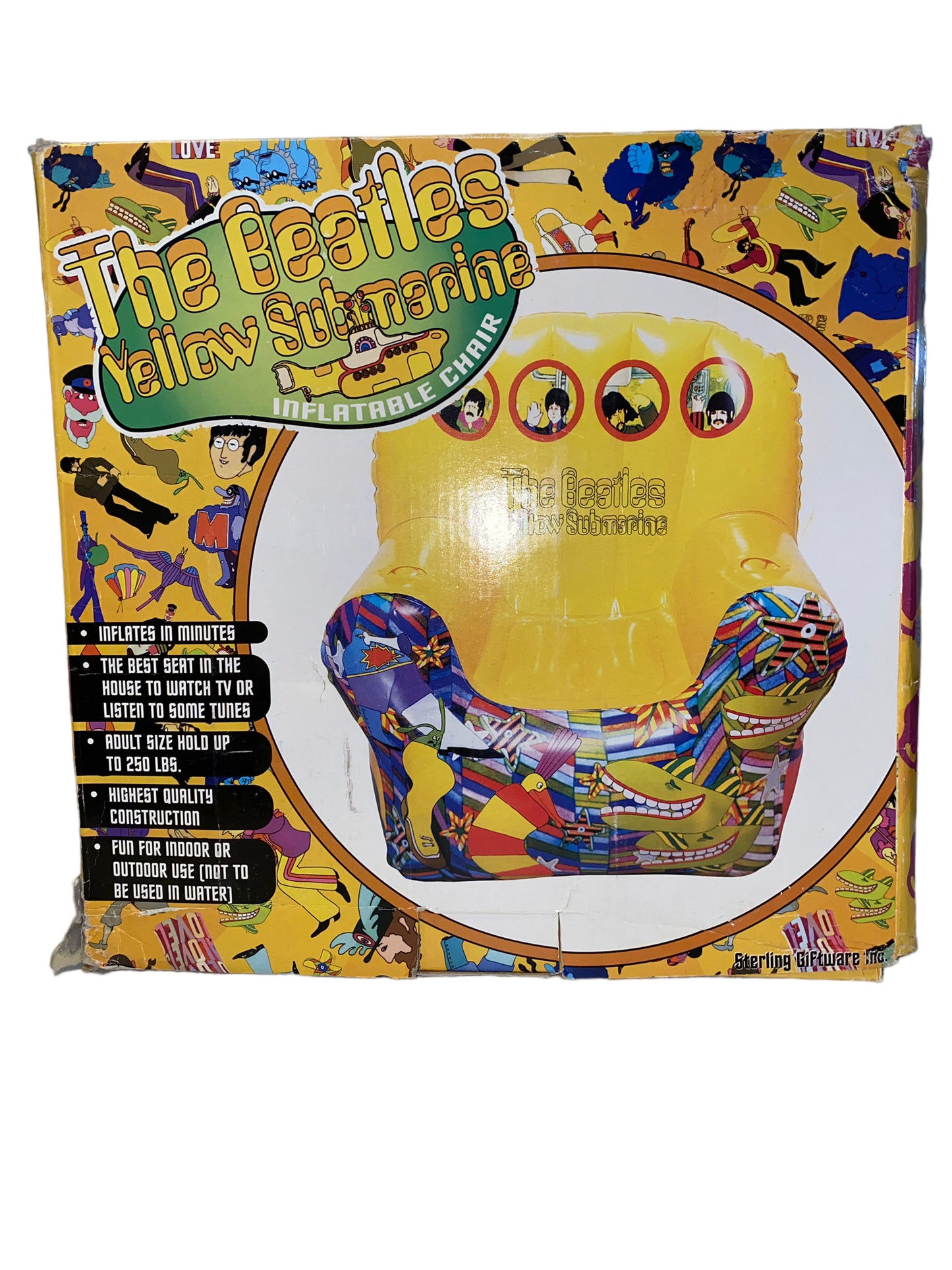 Vintage Beatles 1999 Yellow Submarine Inflatable Chair