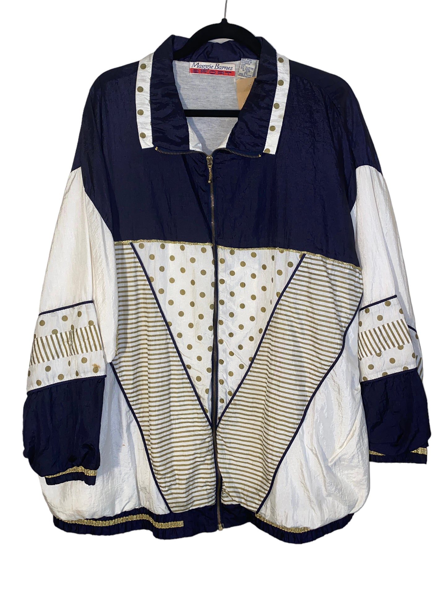 Vintage Windbreaker Maggie Barnes Polka Dot Jacket