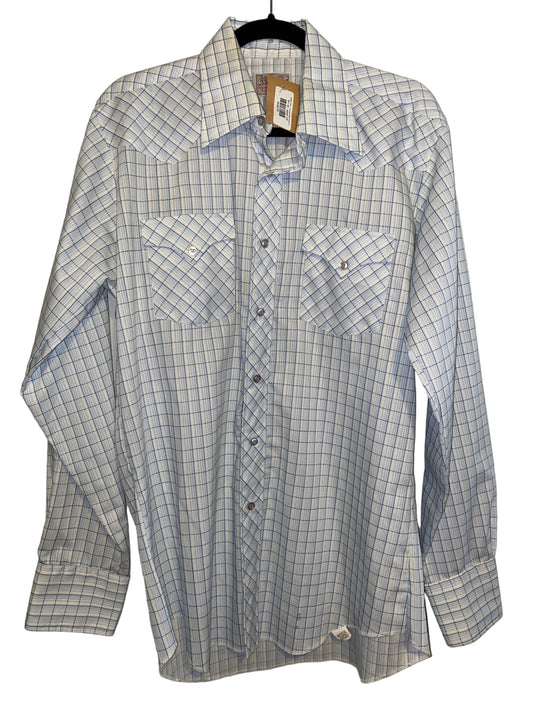Vintage H Bar C Checkered Pattern Button Up
