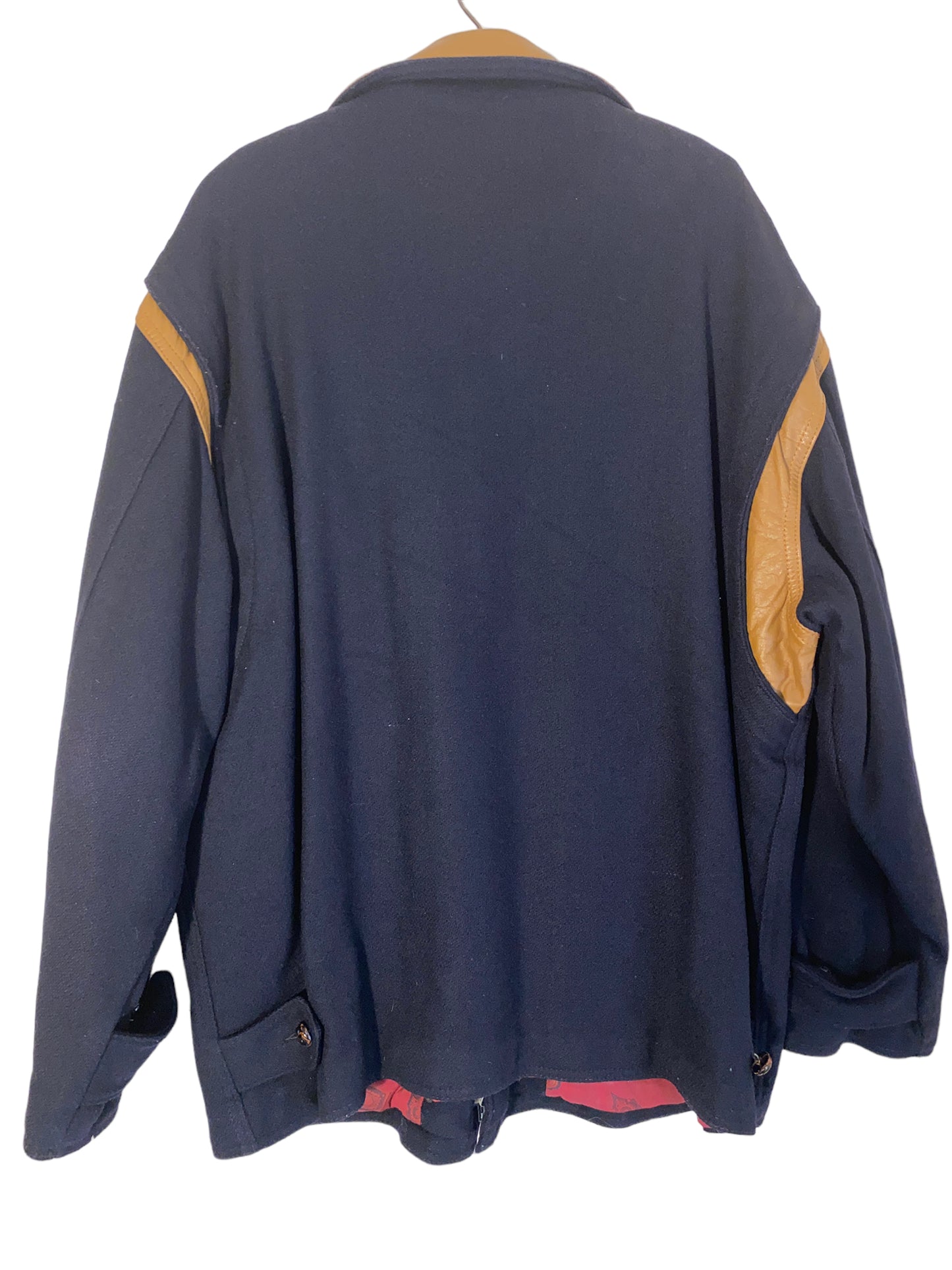 Vintage Dock Worker Jacket Adams Row 1980s Leather Trim