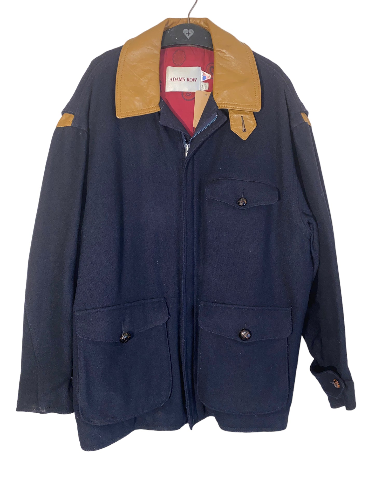 Vintage Dock Worker Jacket Adams Row 1980s Leather Trim