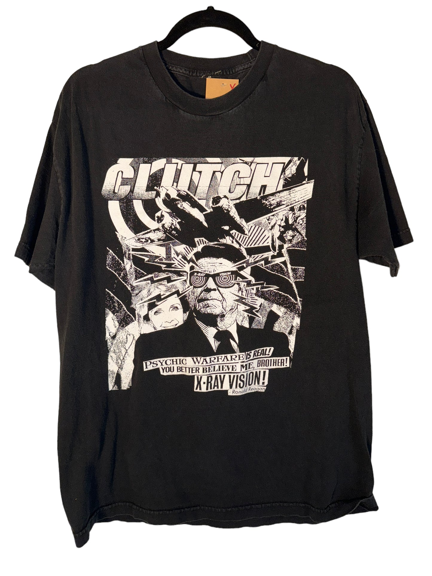 Vintage Clutch Band Shirt Concert Tee Ronald Reagan