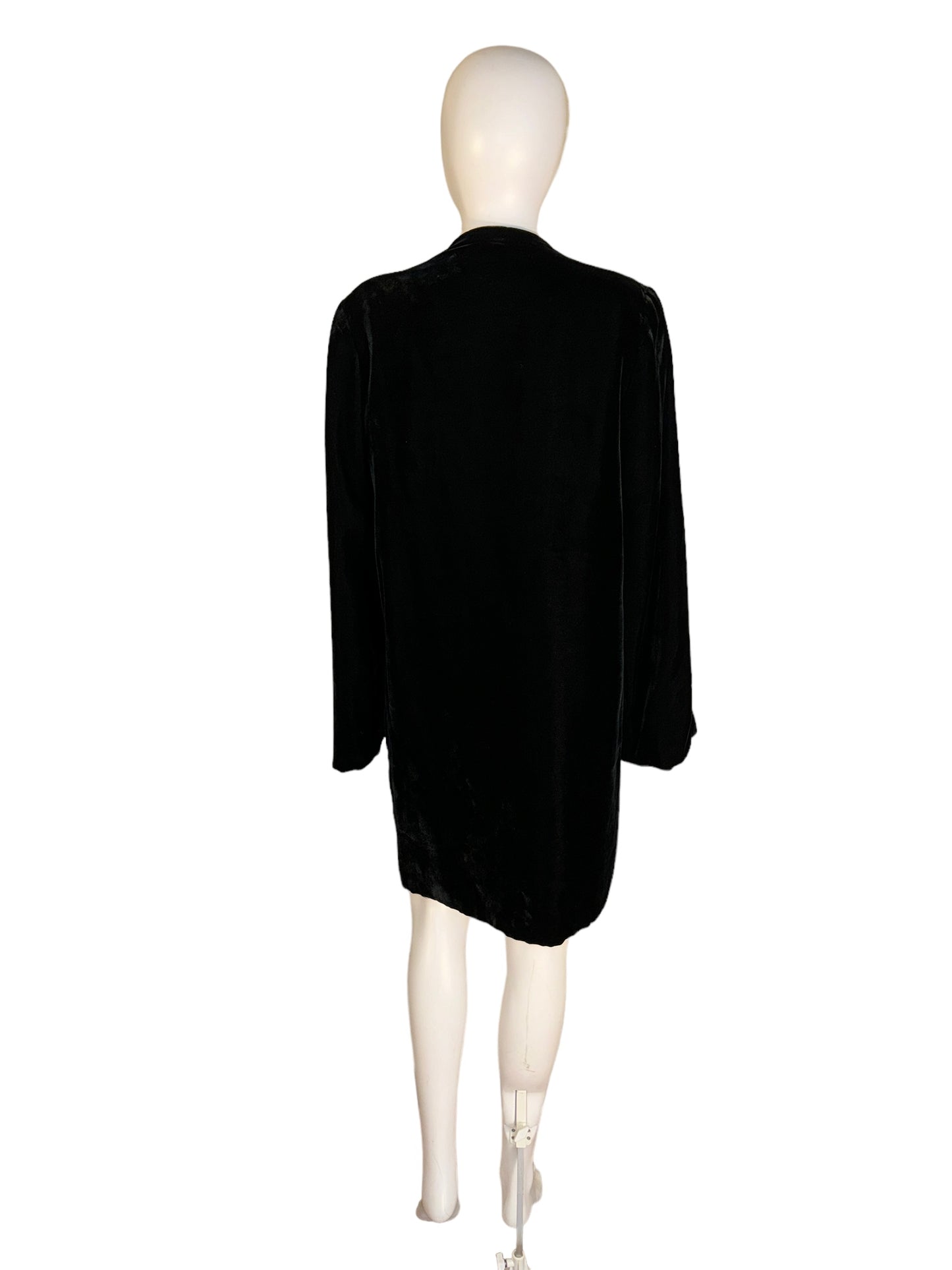 Vintage JL Hudson Coat 1950s Velvet Jacket w Gold Trim Rhinestones