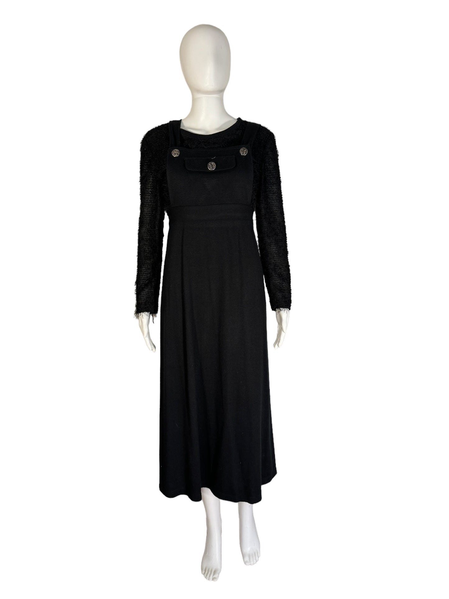 Vintage Faux Mohair Dress by Karloza Made In Italy Coverall Dress