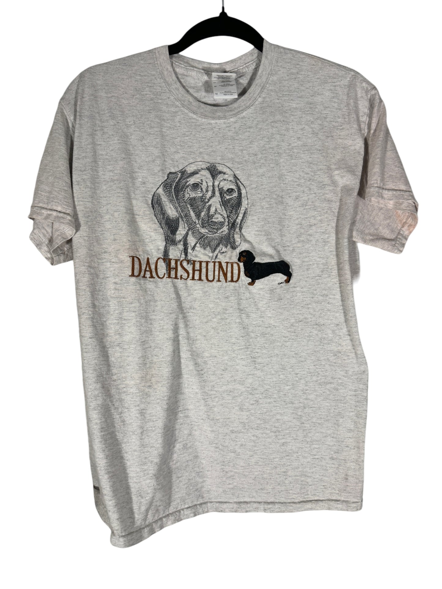 Vintage Dachshund Shirt Embroidered Y2K
