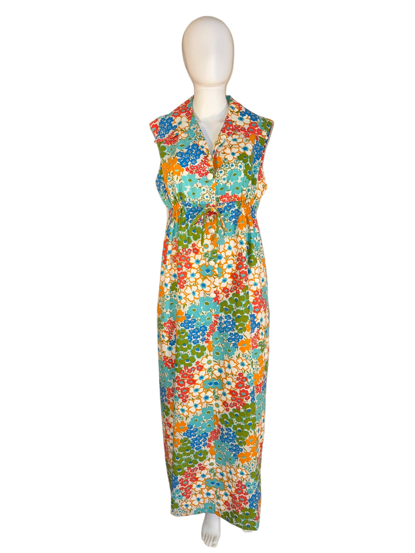 Vintage Wide Lapel Flower Dress Loungewear Day Dress