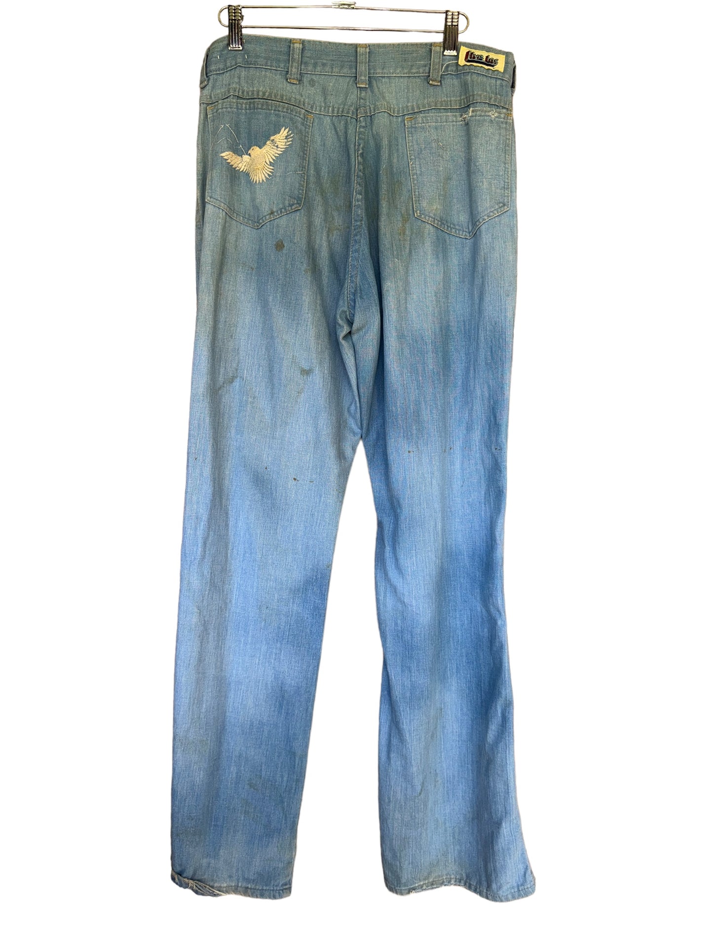 Vintage Live Ins Denim Bell Bottoms w Eagle Pocket