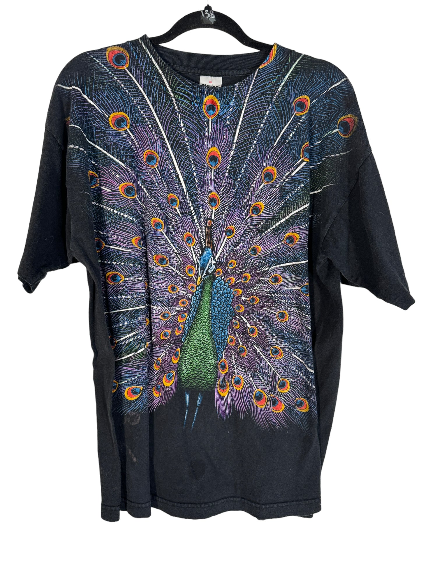 Vintage Peacock Shirt All Over Print 1990s