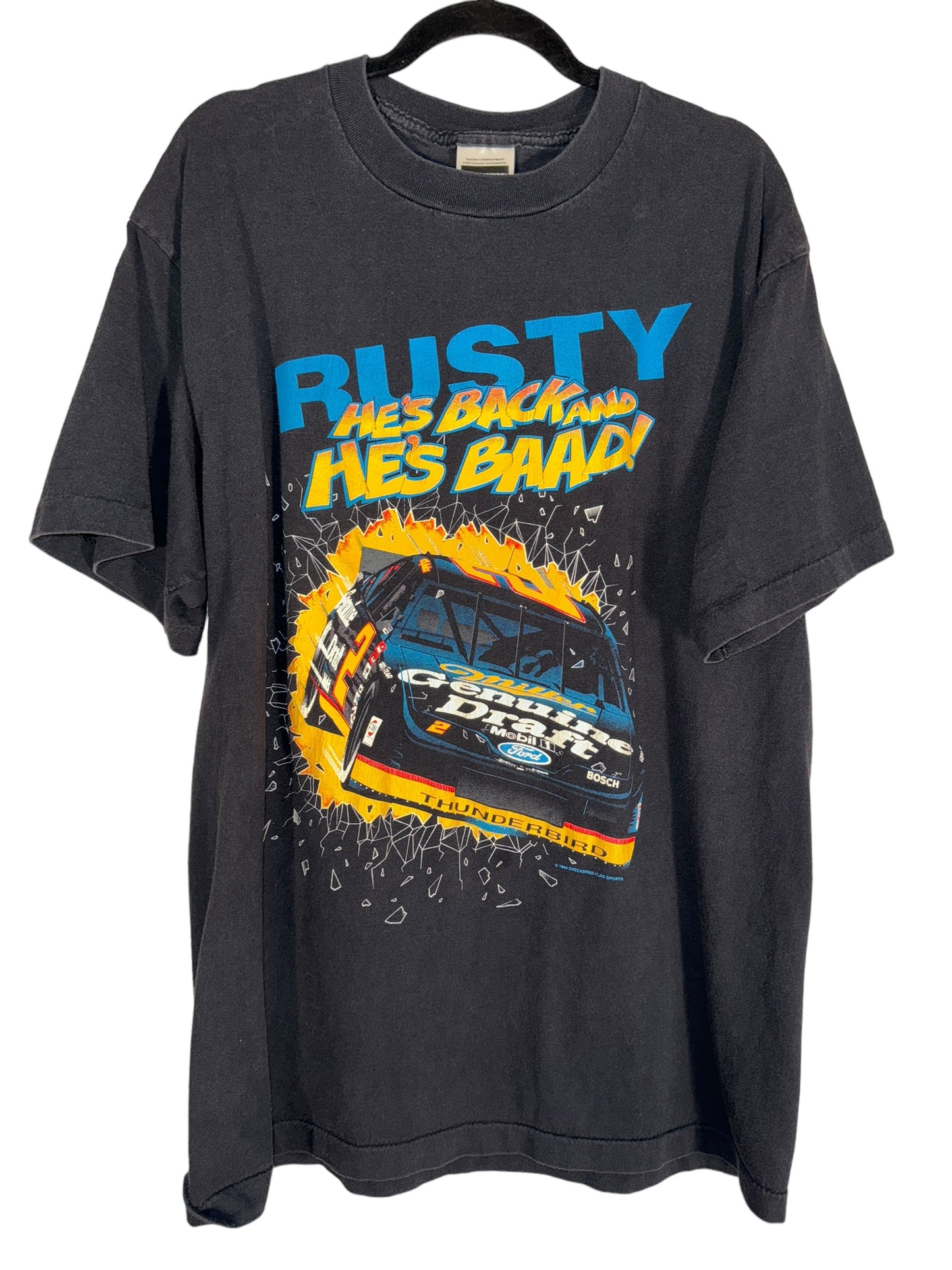 Vintage Rusty Wallace Shirt NASCAR He's Back 1990s