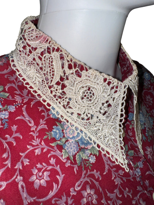 Vintage Gunne Sax Dress 1980s Lace Collar Jessica McClintock
