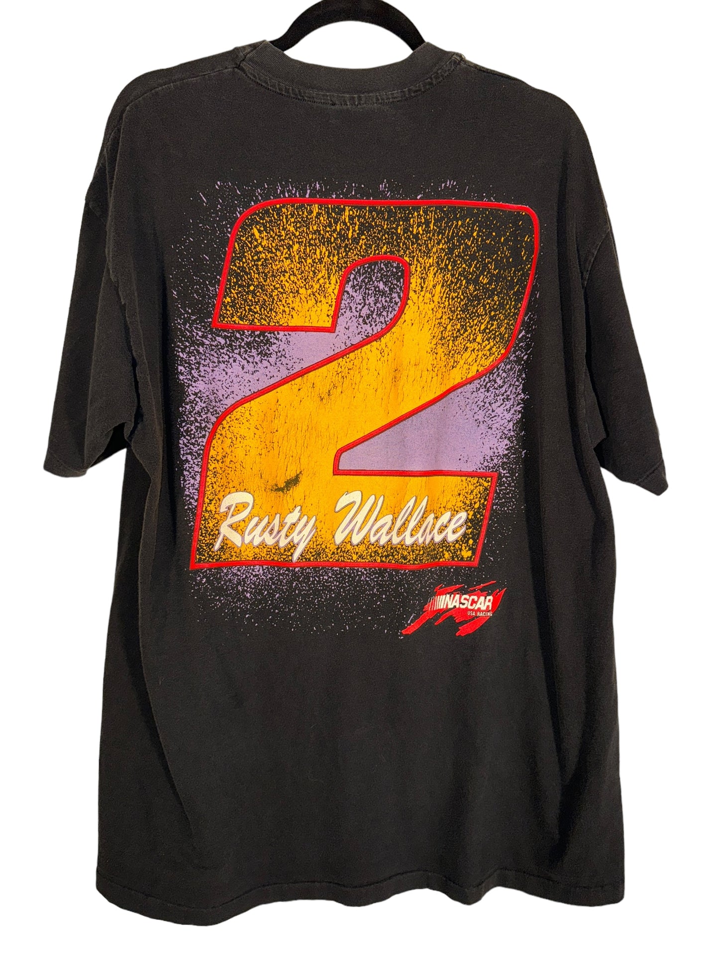 Vintage Rusty Wallace Shirt NASCAR Graphic Tee 1990s