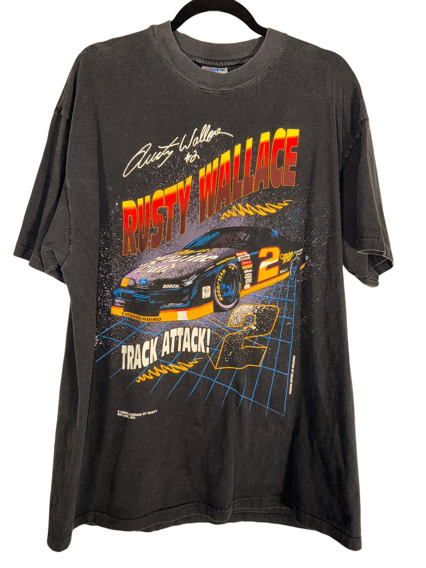 Vintage Rusty Wallace Shirt NASCAR Graphic Tee 1990s