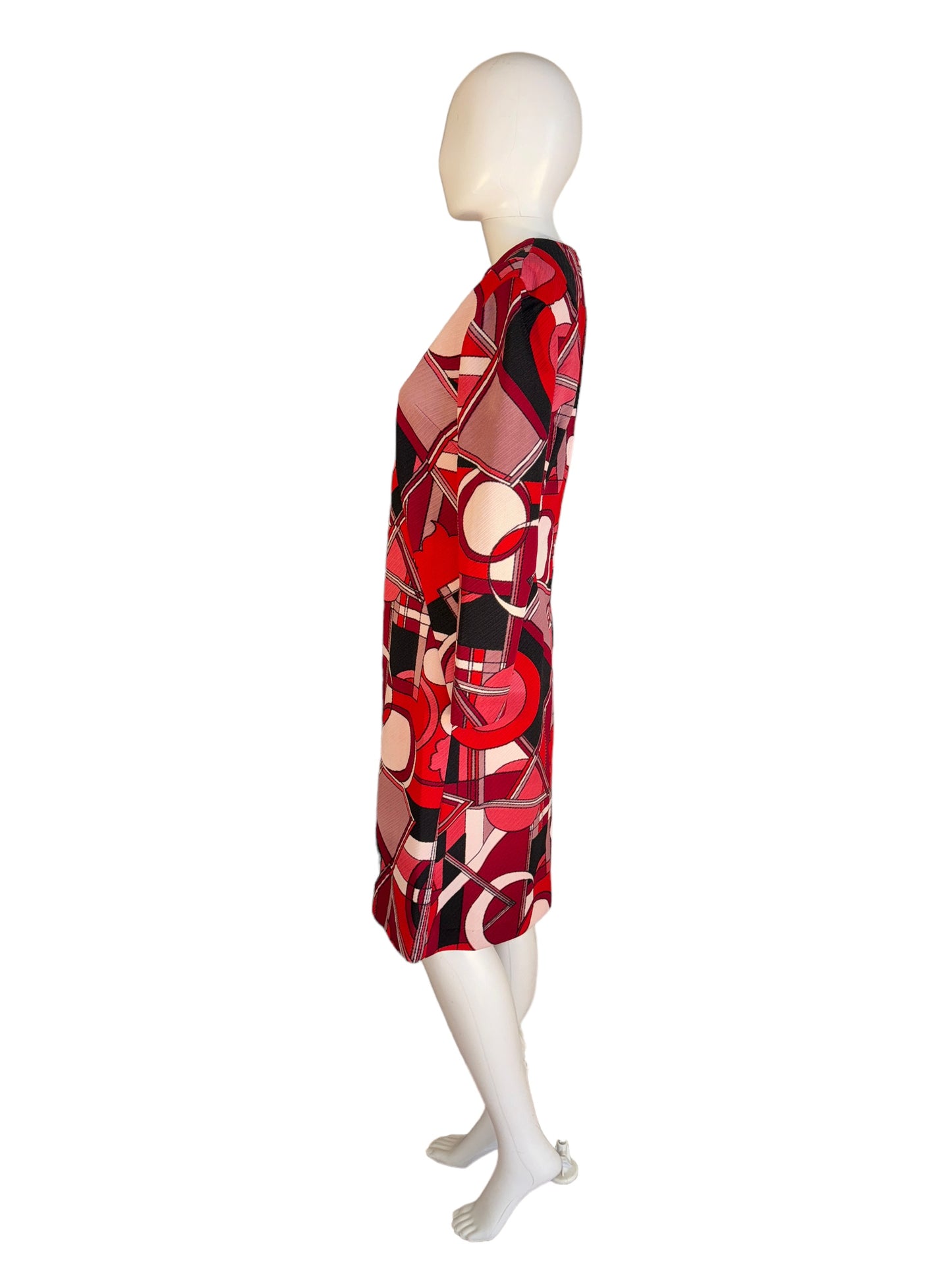 Vintage 1970s Dress Geometric Psychedelic Print