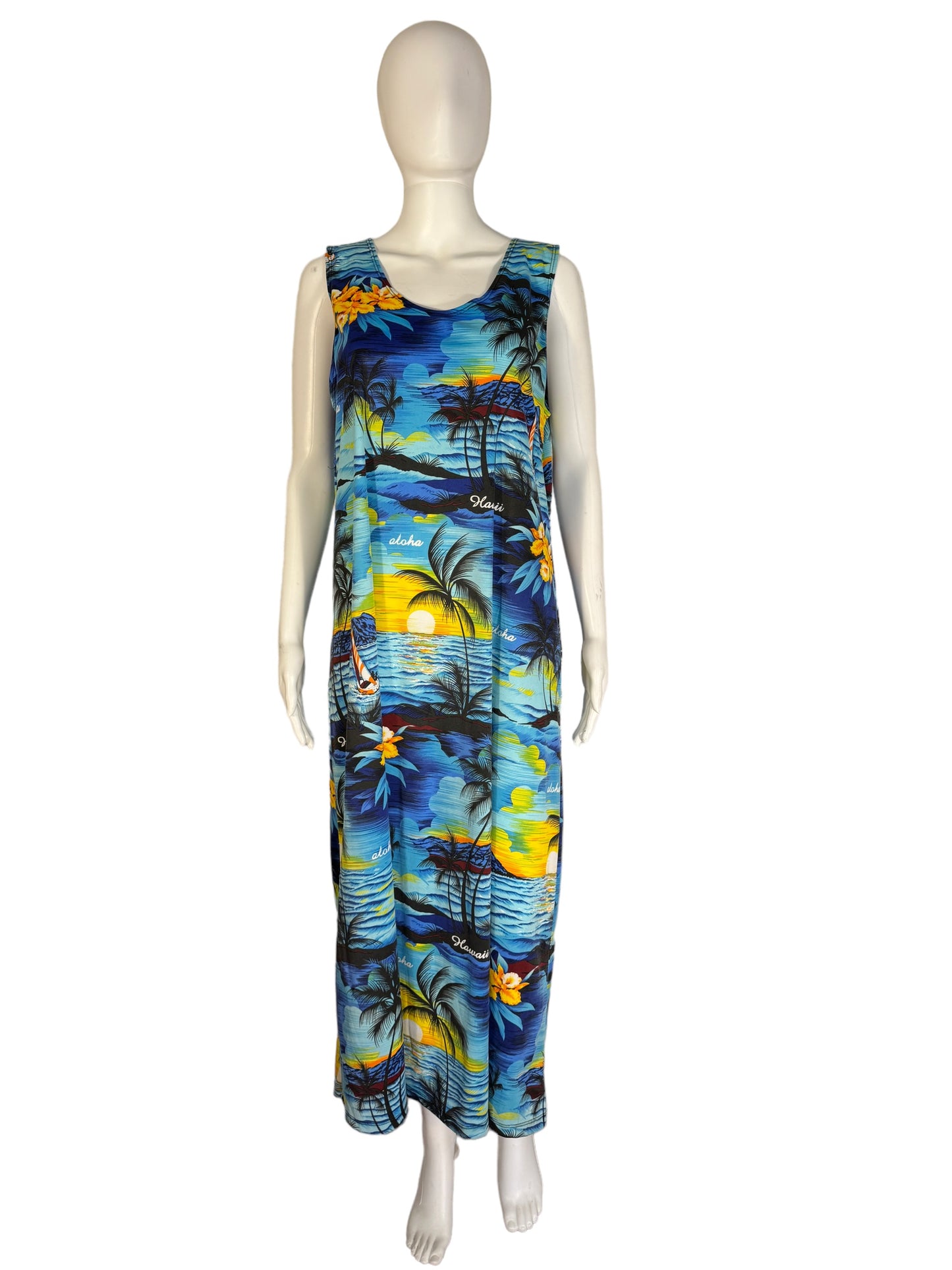 Vintage Hawaiian Dress Sleeveless Hawaii