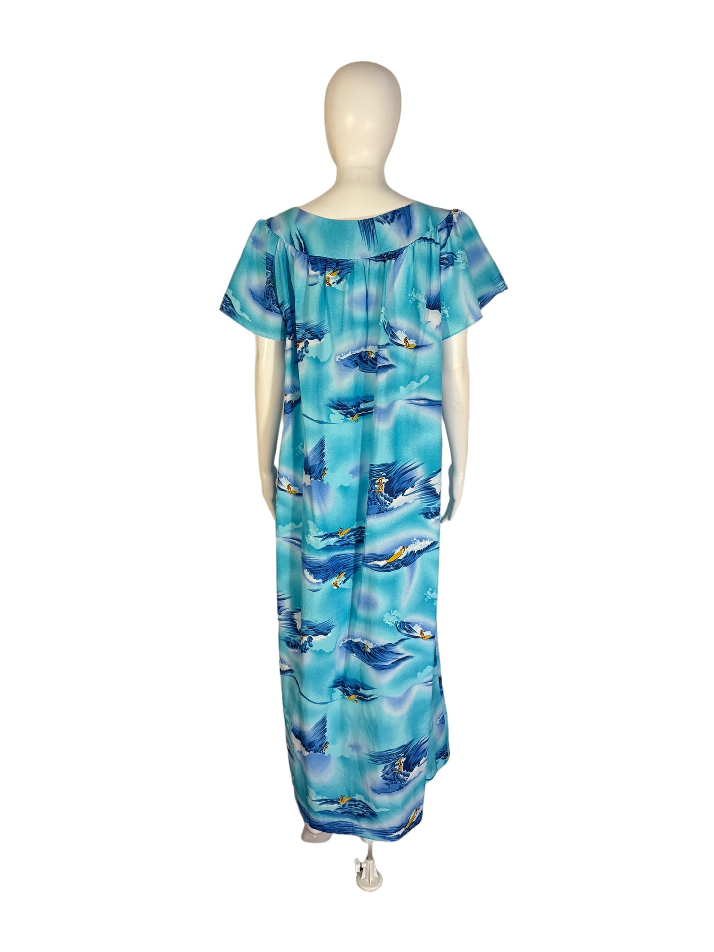 Vintage Hawaiian Day Dress Hawaii Surfers Surfing