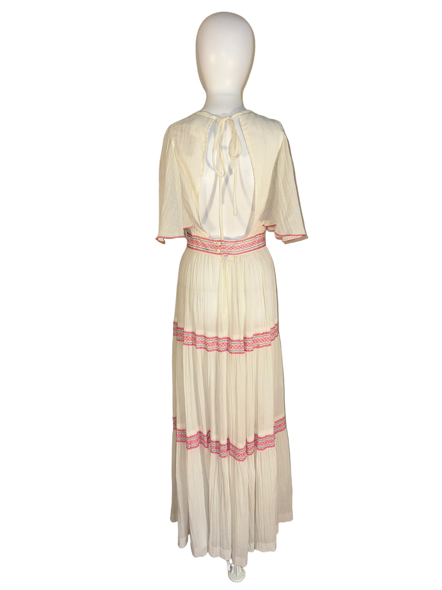 Vintage Hippie Prairie Dress 1970s Hippie Wedding Sheer Maxi