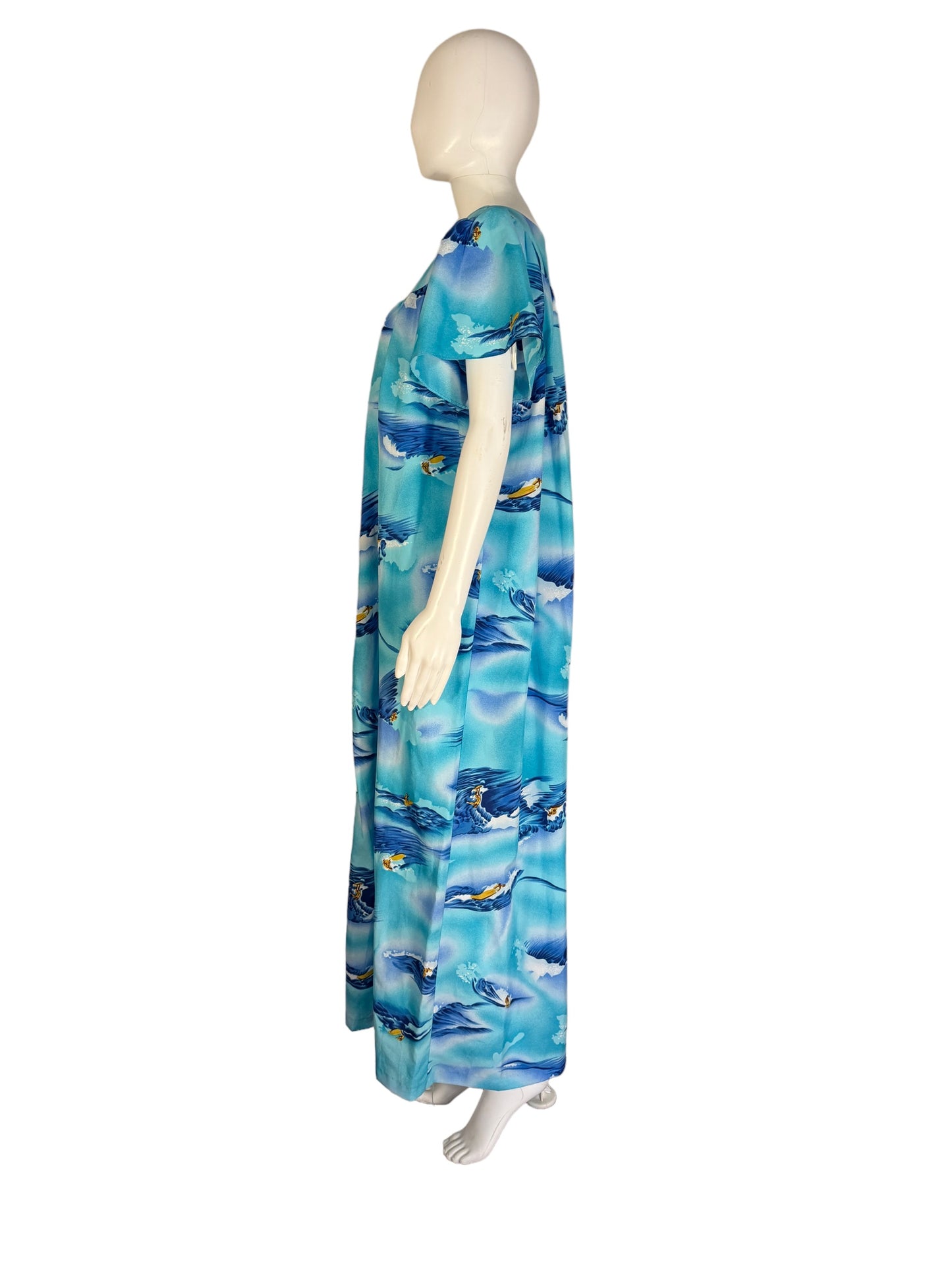 Vintage Hawaiian Day Dress Hawaii Surfers Surfing
