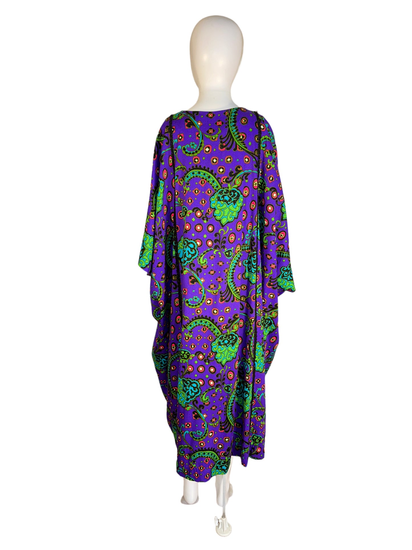 Vintage Psychedelic Kaftan Hawaiian Caftan 1970s by Miss Hawaii