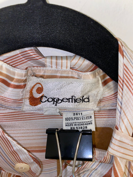 1970s Striped Pussybow Shirt By Copperfield