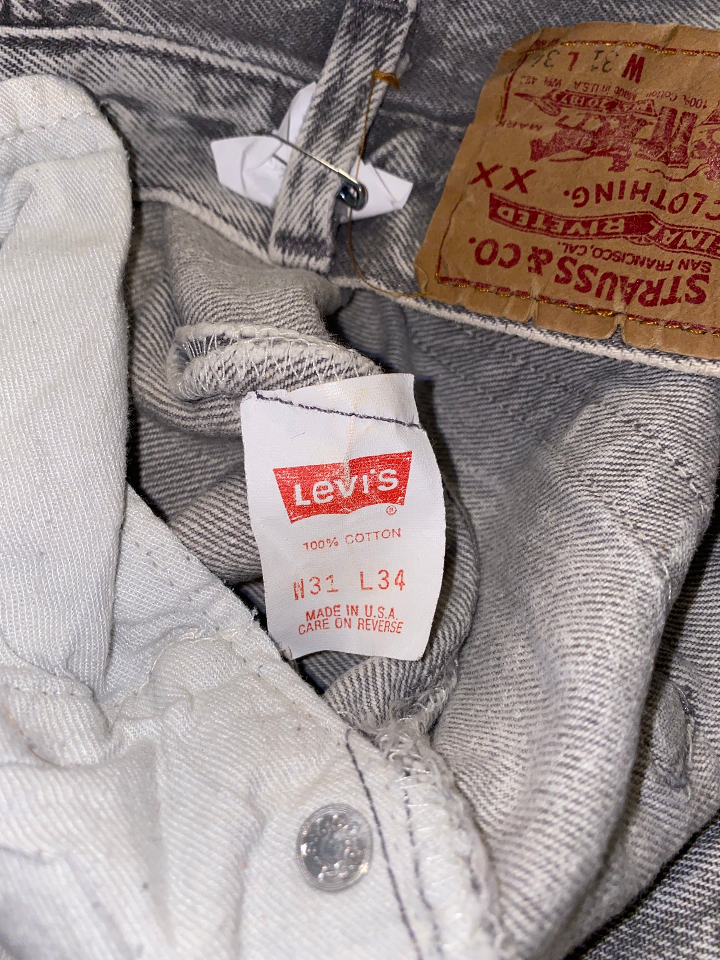 *Vintage Levi's Acid Wash 501 Button Fly