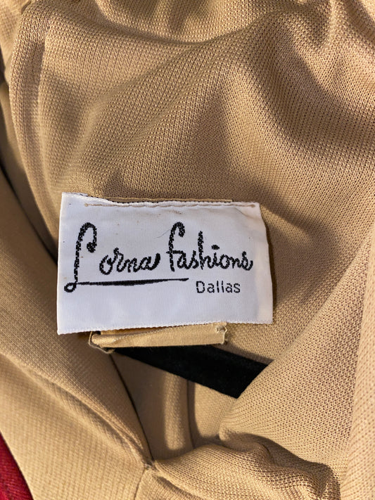 1970s Funky Shift Dress w Faux Vest