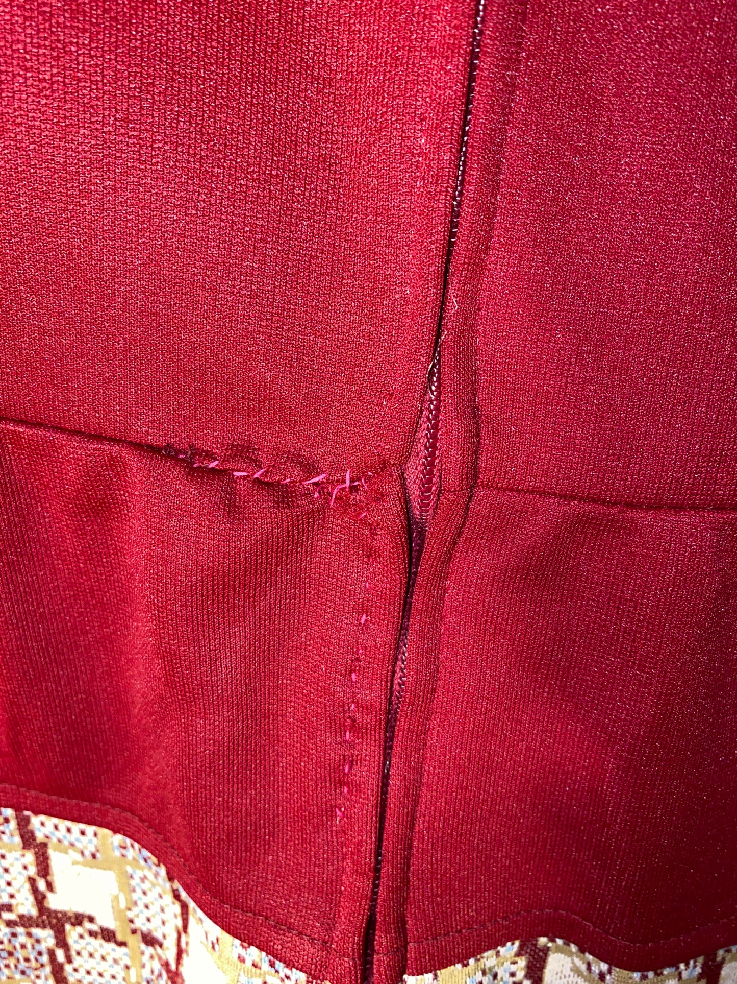 1970s Funky Shift Dress w Faux Vest