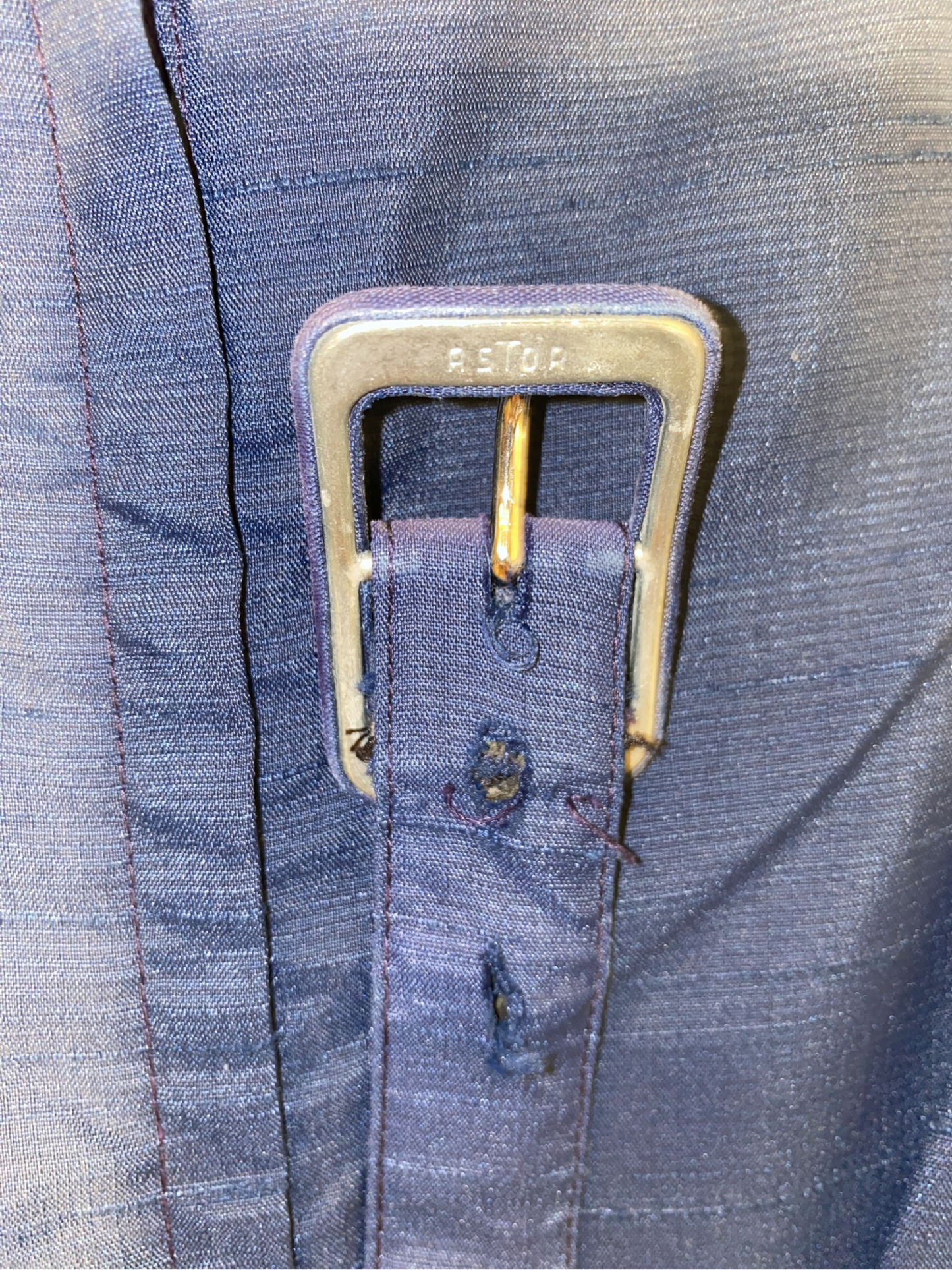 1950s Pleated Simple Dress w Belt (L)