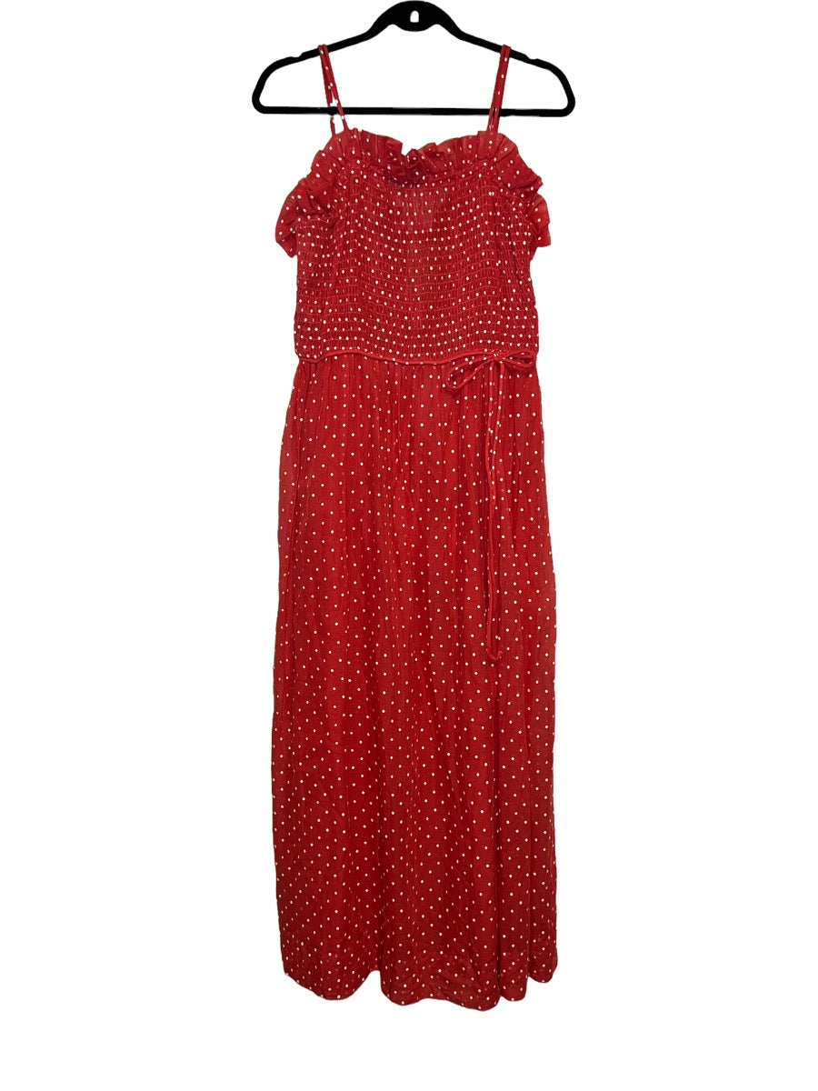1970's Ruffle Polka Dot Maxi Summer Dress by Ned Gould