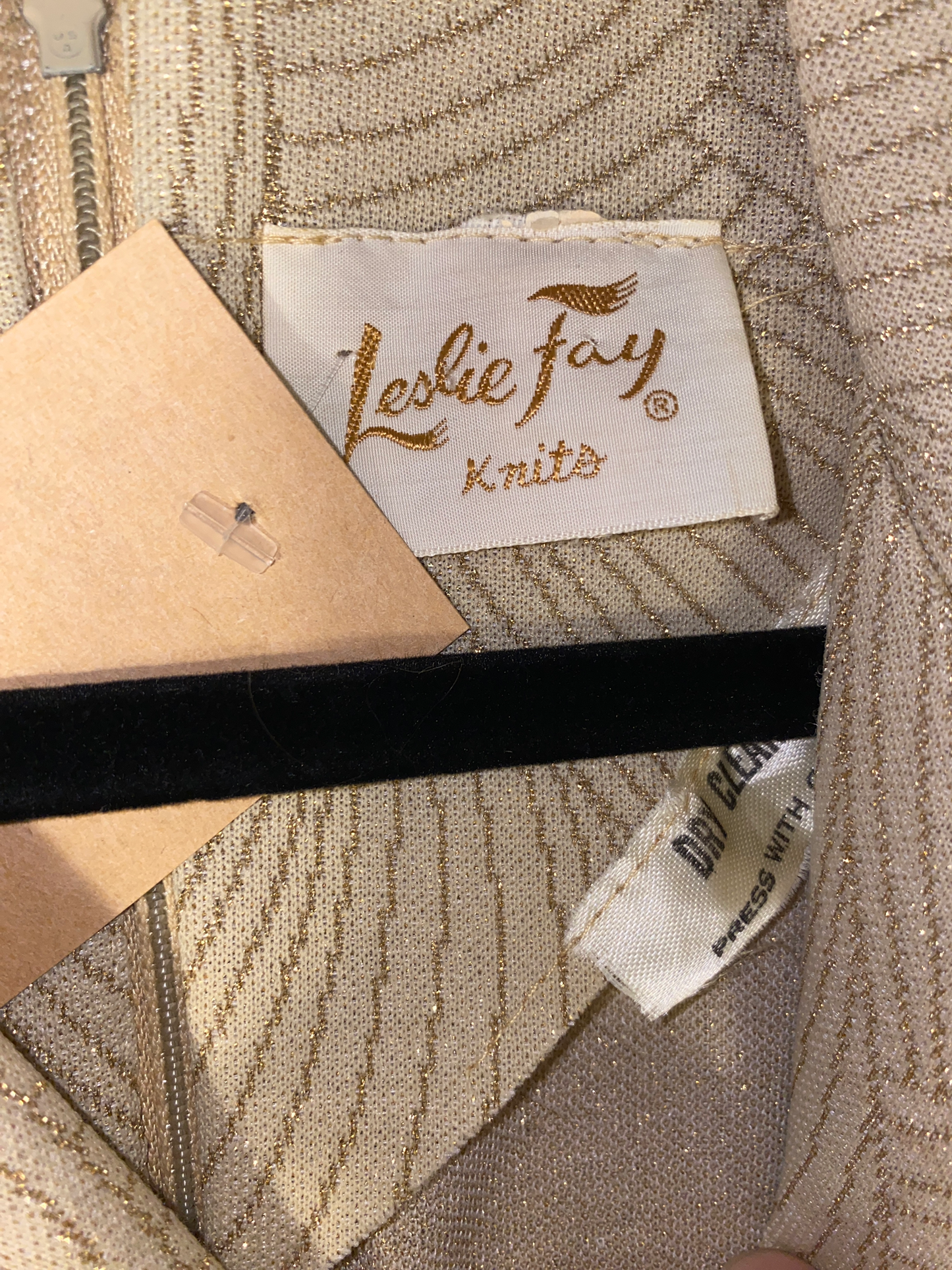 1970s Leslie Fay Gold Formal Maxi Dress