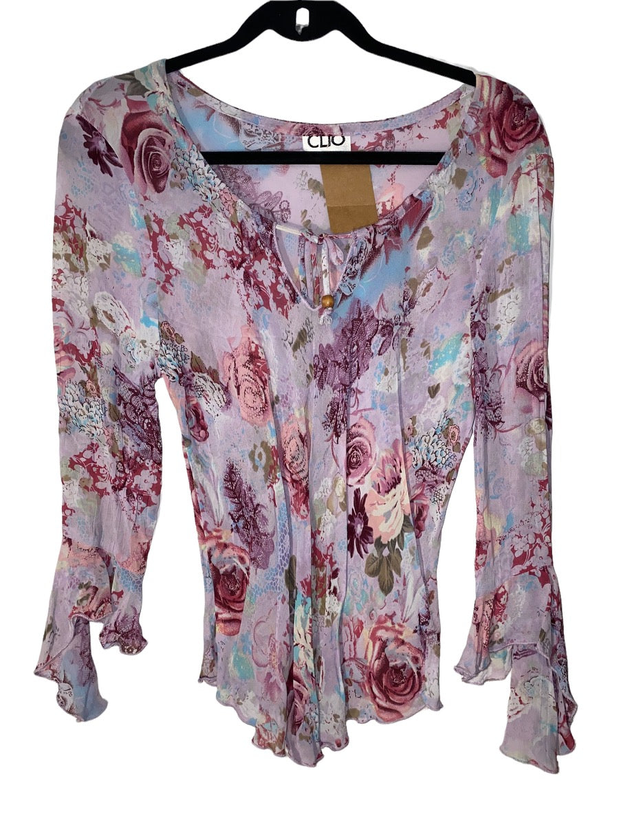 1990s Sheer Flower Blouse by CLIO