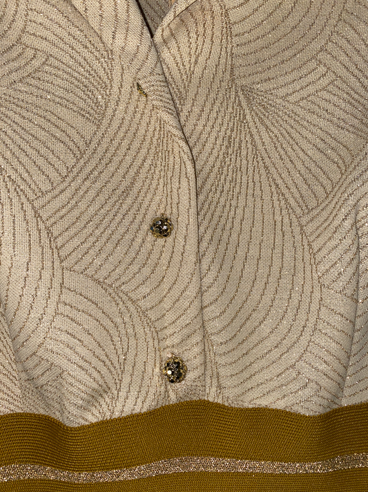 1970s Leslie Fay Gold Formal Maxi Dress