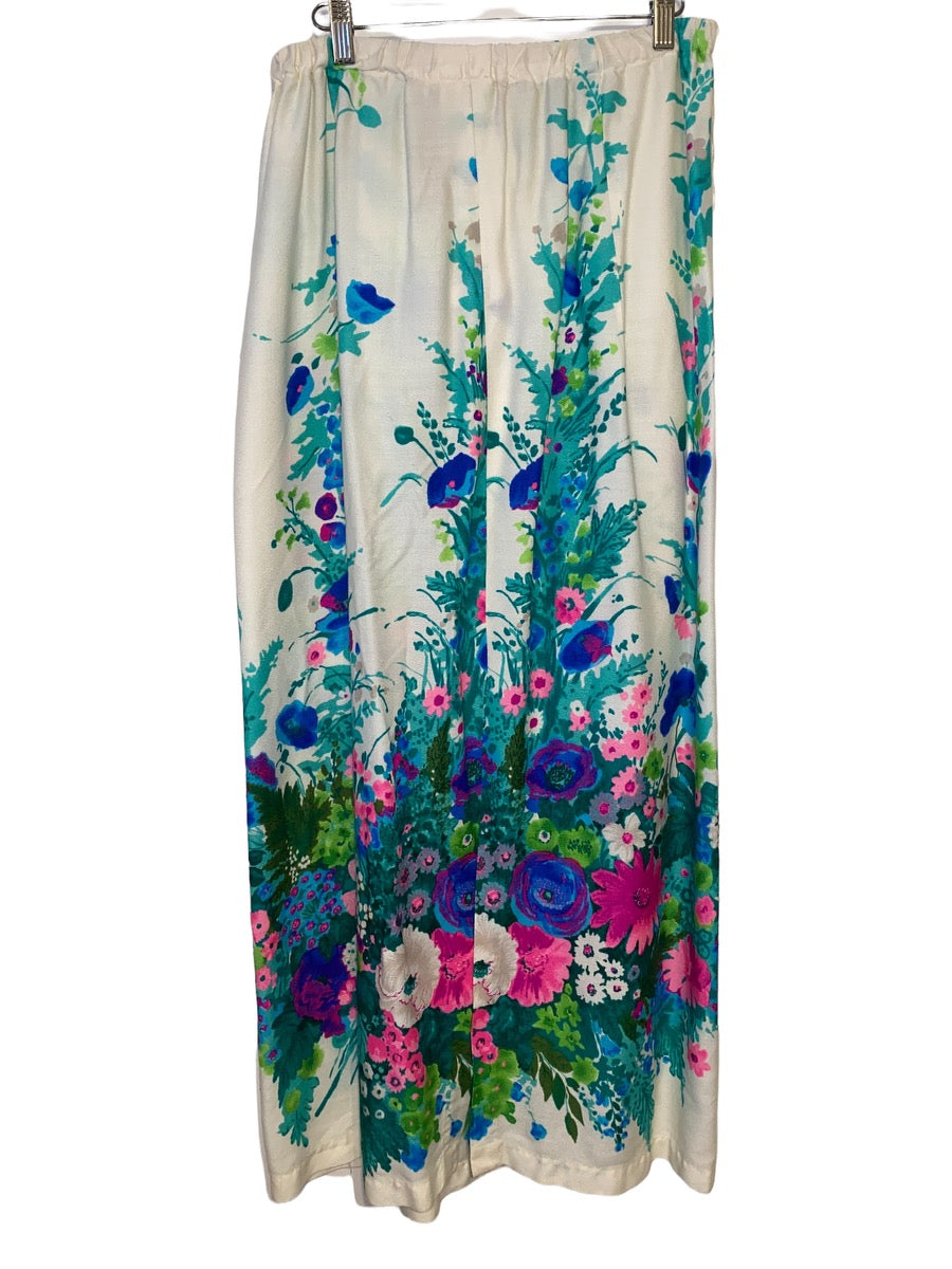 1970s Floral Maxi Skirt