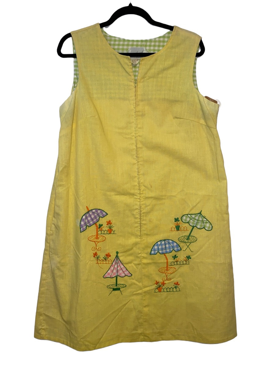 1970s Embroidered Midi Dress by Lisa Smock