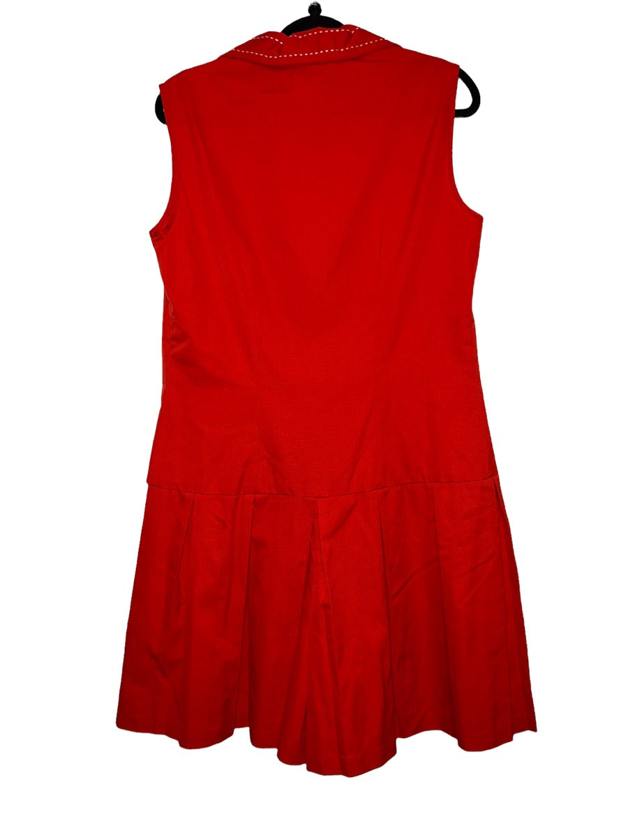 1970's Red Romper w Wide Lapels by Montgomery Ward