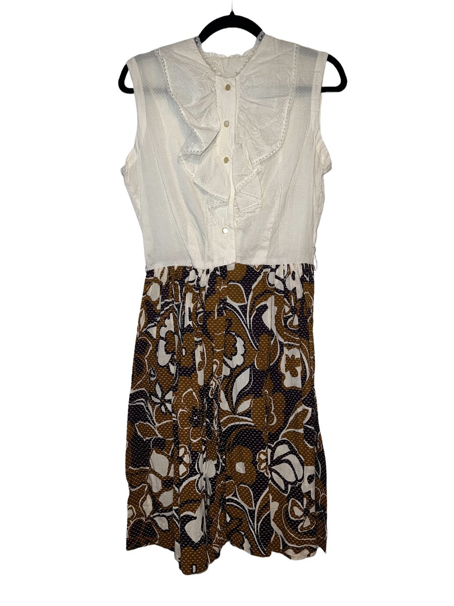 1970's Sleeveless Ruffle Bib Dress by Sherry Kent