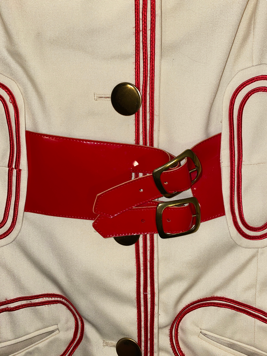 Online Exclusive 1960s Mod Coat with Vinyl Belt by Have A Nice Day