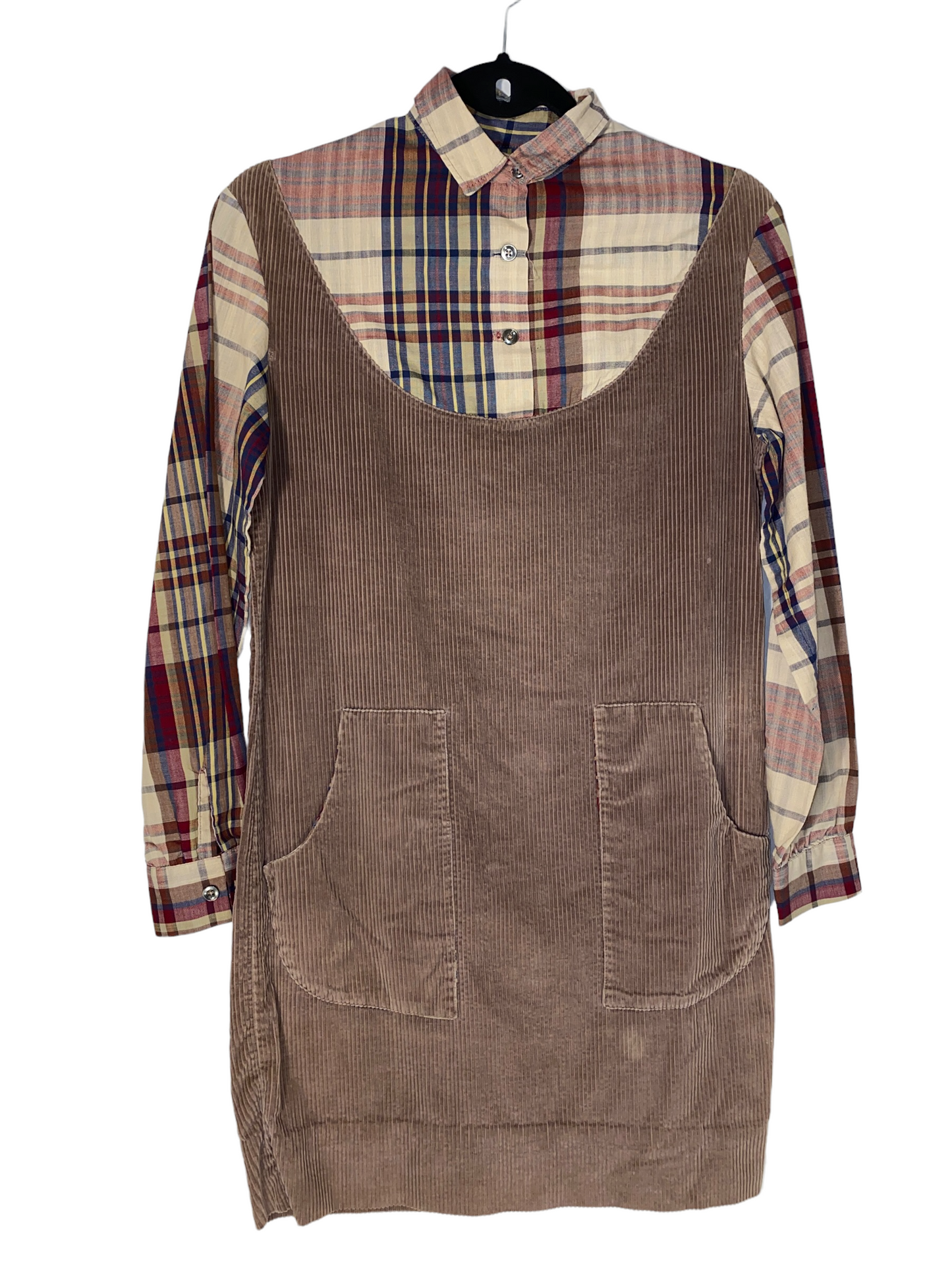 1970s Corduroy and Plaid Dress by ThermaJac