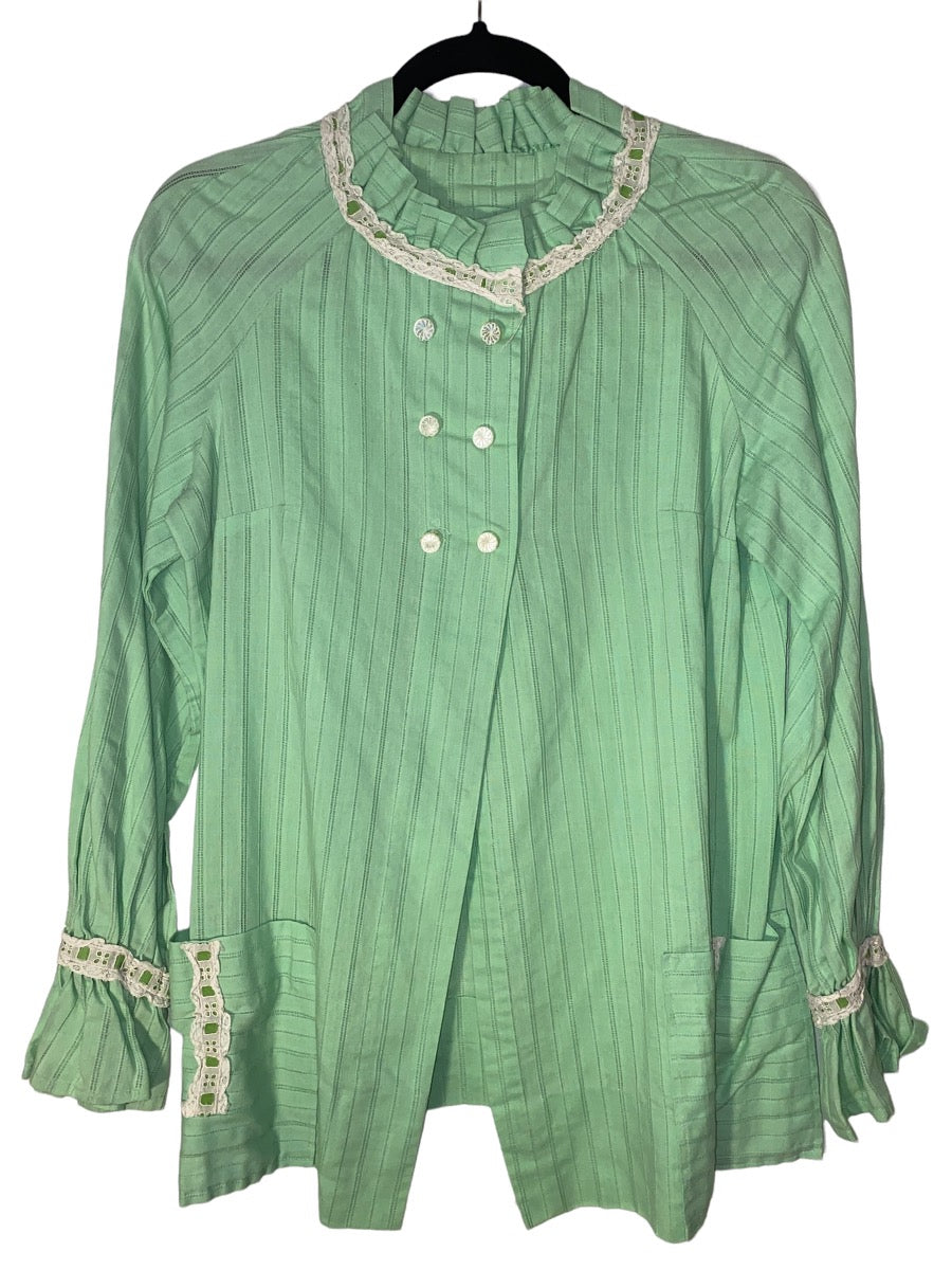 1960s London Mod Twiggy Style Blouse Edwardian Fashion