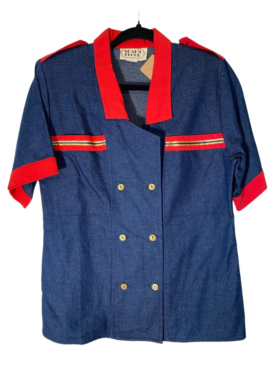 1980s Military Inspired Double Breasted Button Up By Noah's Flood