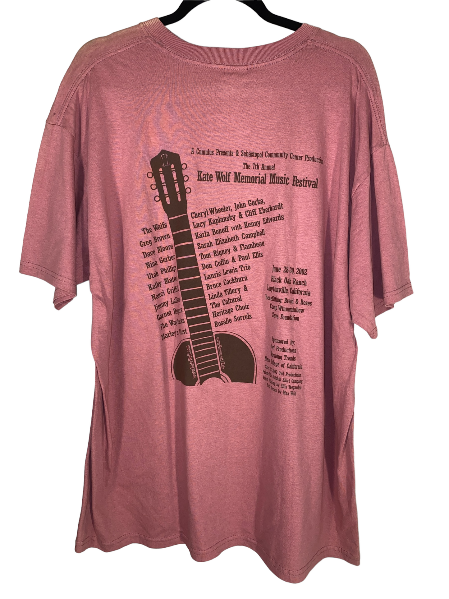 Y2K Kate Wolf Shirt 2002 Kate Wolf Benefit Concert (XL)